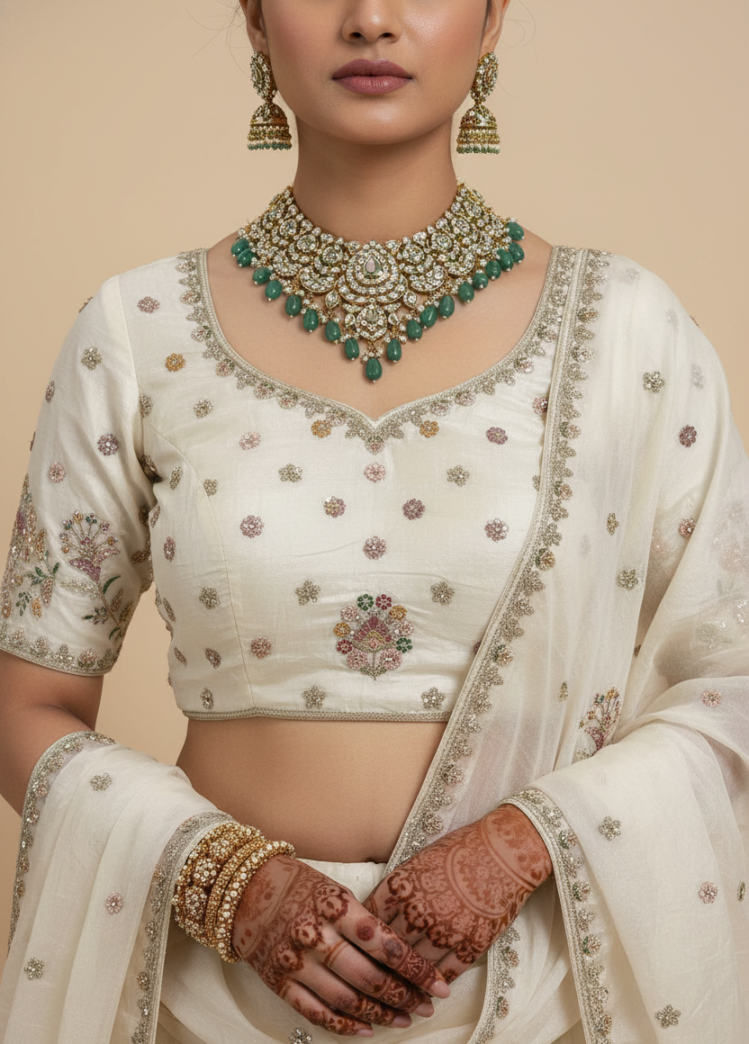 Tissue Silk Bridal Lehenga