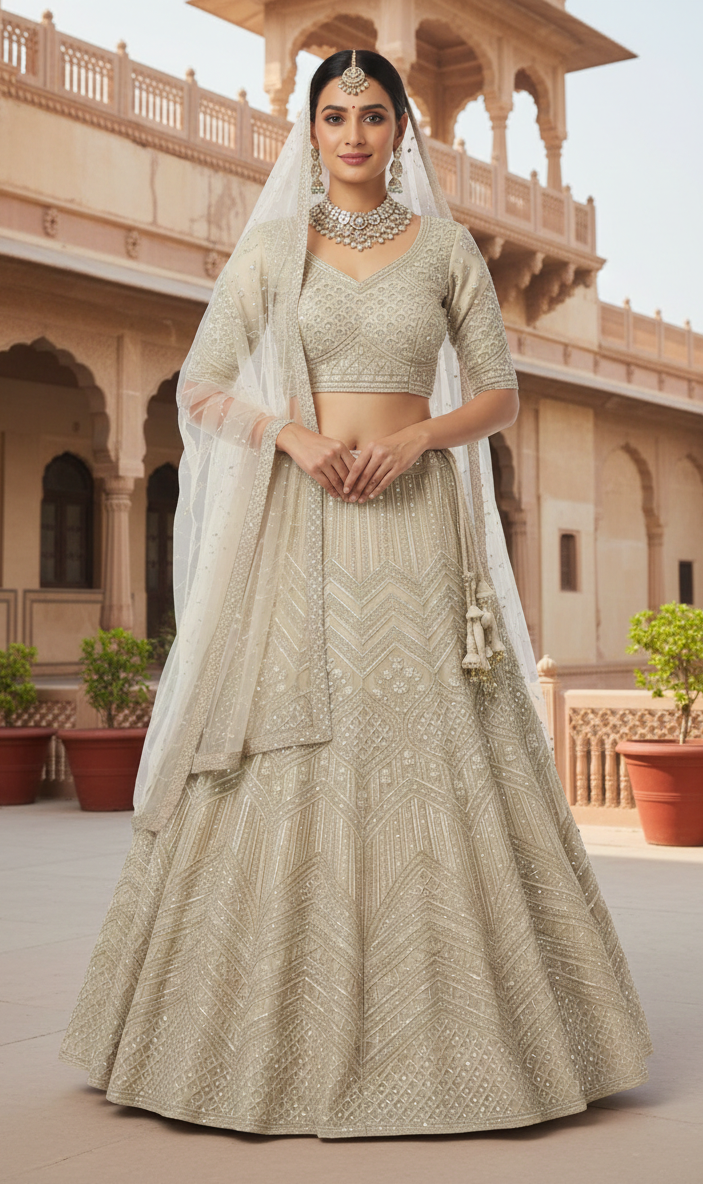 Silver Shimmer Lehenga