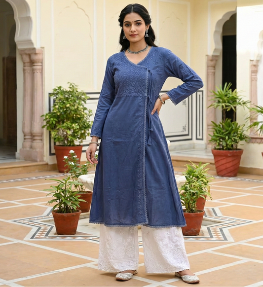 Aanghrakha Cotton Chikankari Kurti