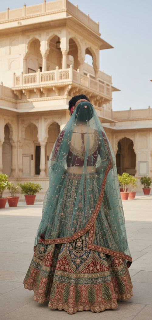 Bridal Firozi Lehenga