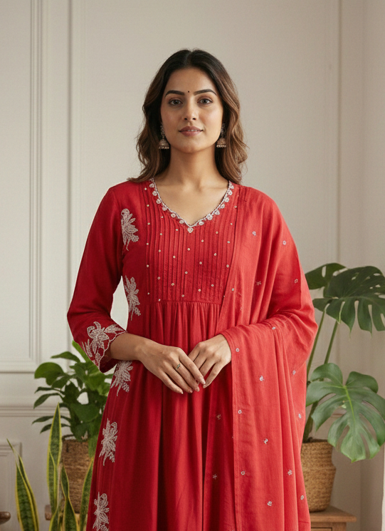 Pure Cotton Lace Kurta set