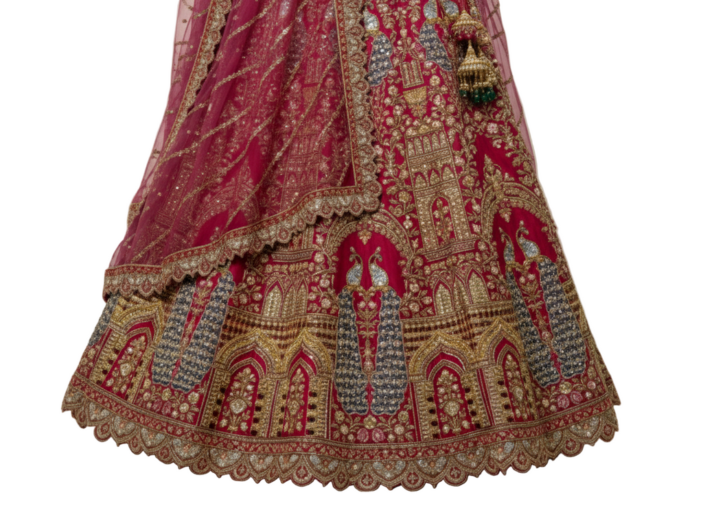 Dholi Palki Raw Silk Bridal Lehenga