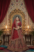 Rajwadi Maroon Bridal Lehenga
