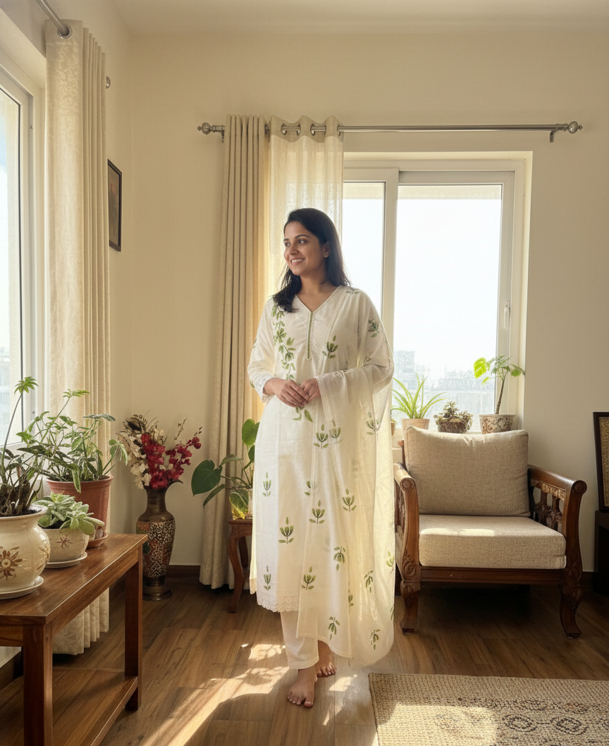 Khadhi Cotton Kurta Set