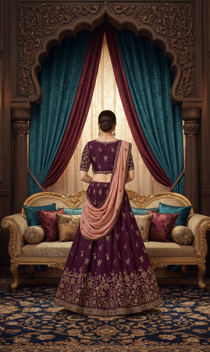 Crepe Aari Bridal Lehenga