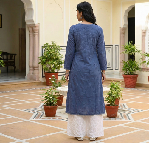 Aanghrakha Cotton Chikankari Kurti