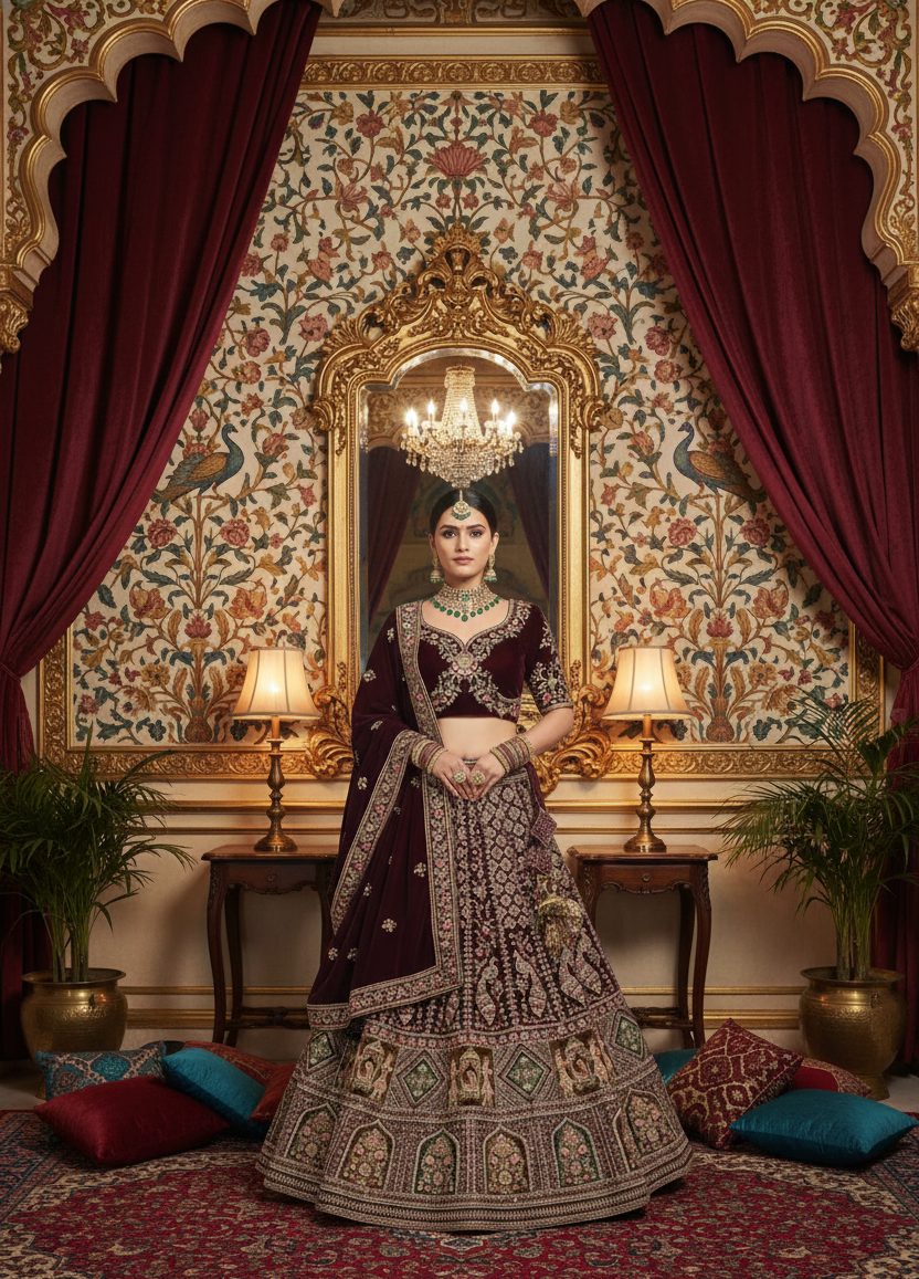 Premium Velvet Bridal Lehenga