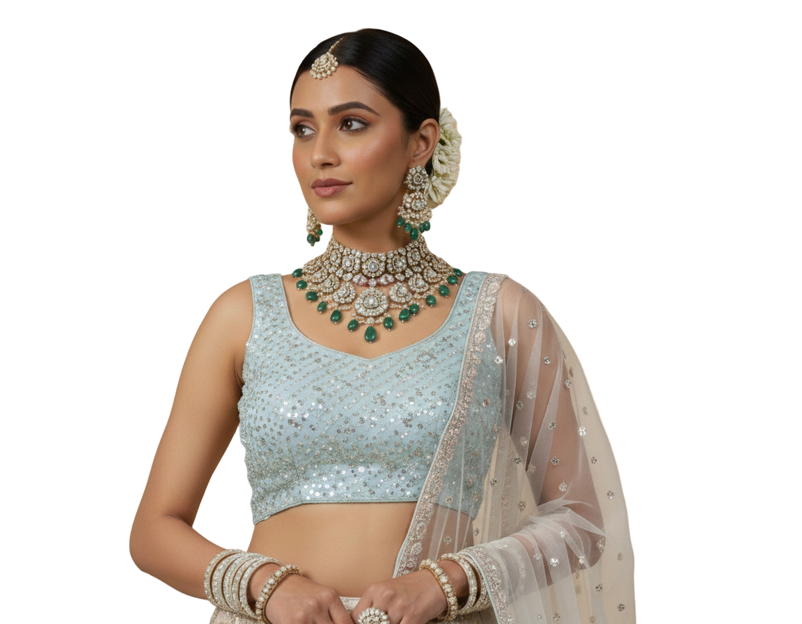 Blue Heavy Sequence Lehenga