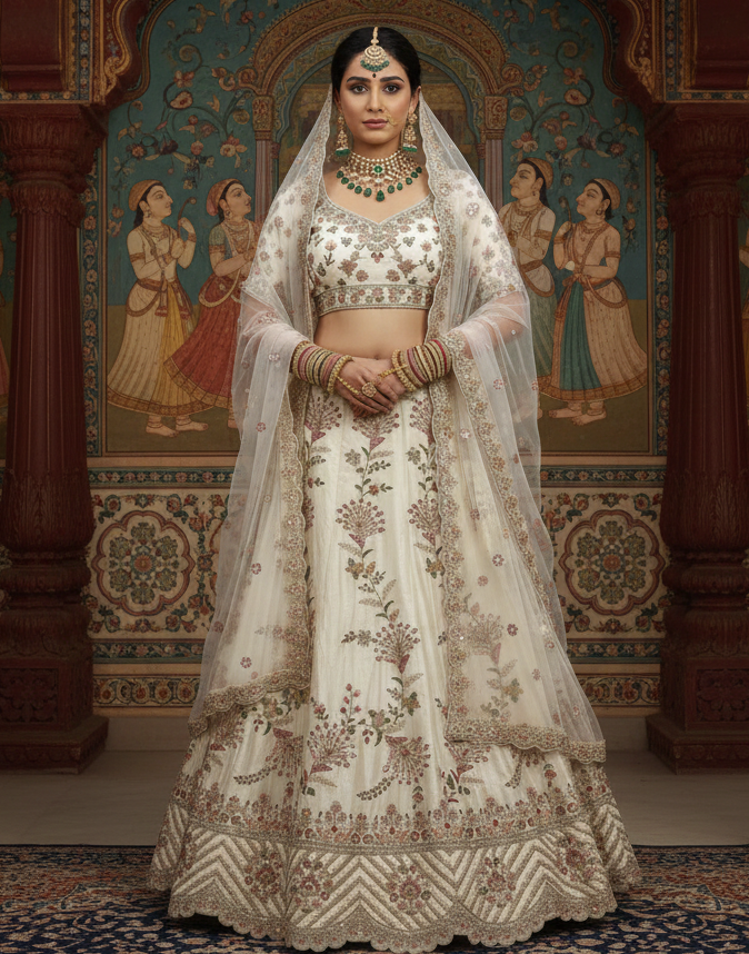 Tissue Silk Bridal Lehenga