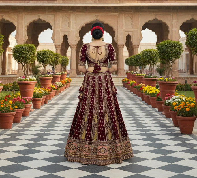 Heavy Velvet Bridal Lehenga