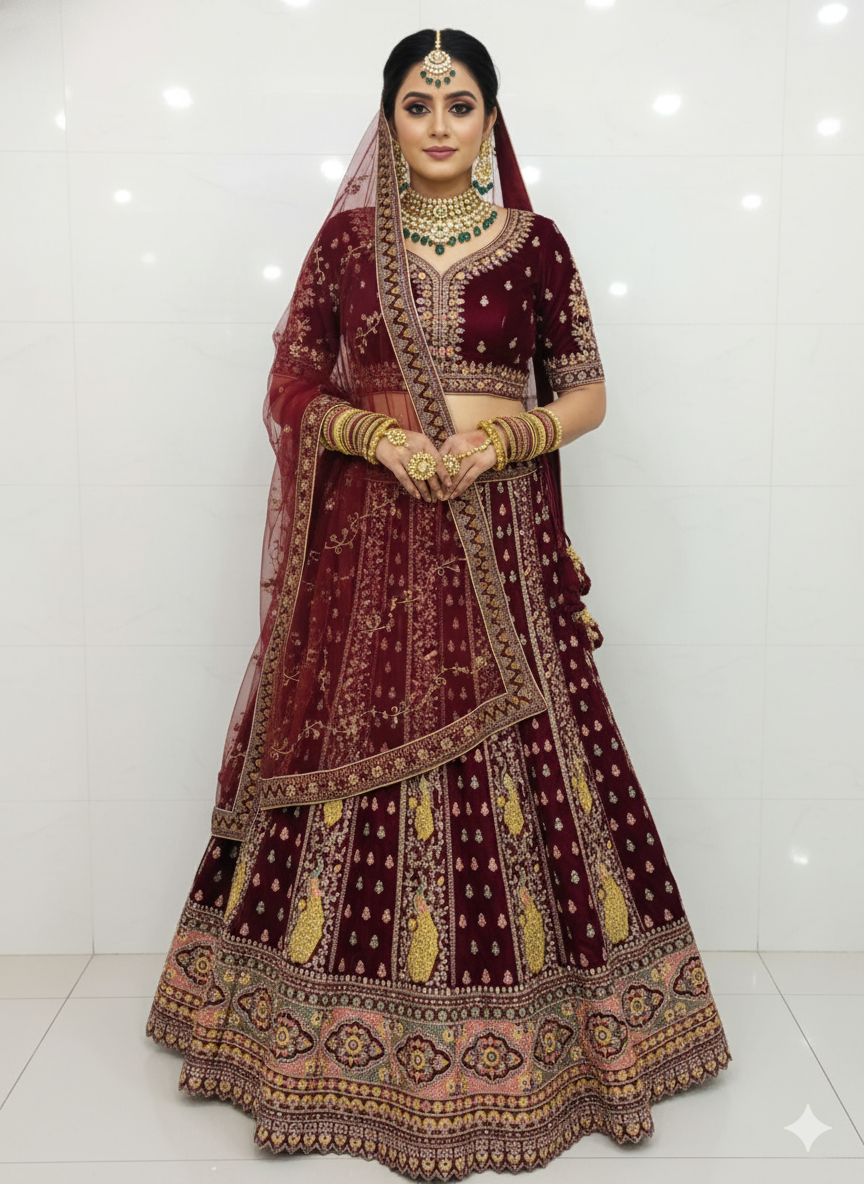 Heavy Velvet Bridal Lehenga