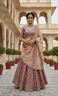 Crepe Aari work Lehenga