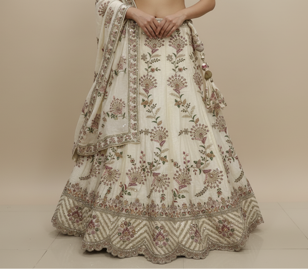 Tissue Silk Bridal Lehenga