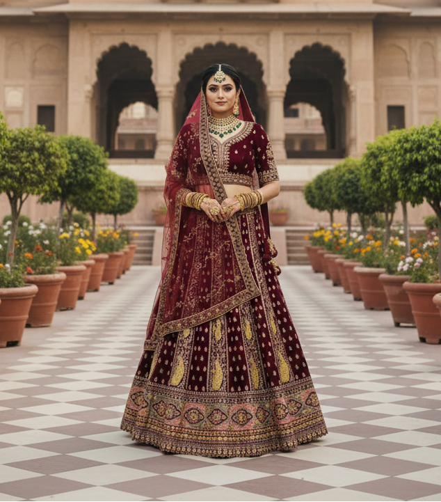 Heavy Velvet Bridal Lehenga