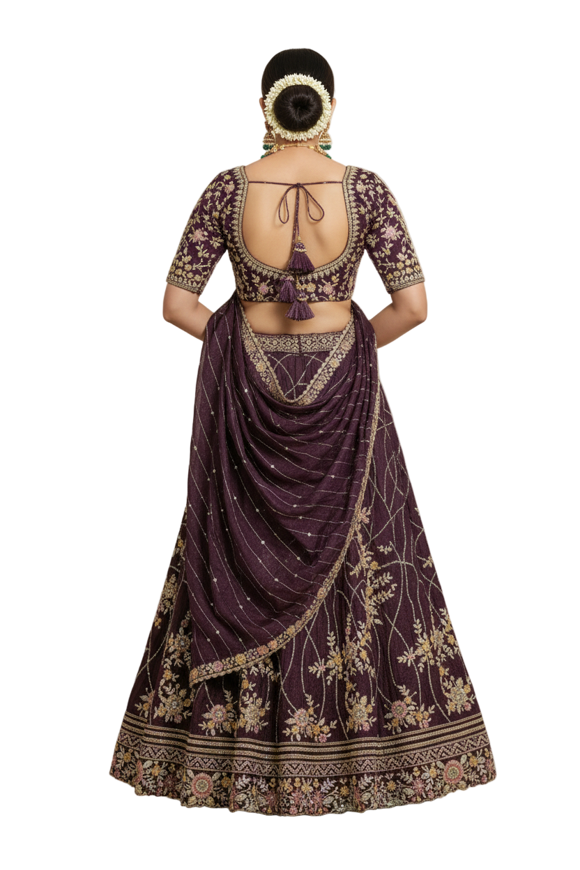 Crushed Tissue Bridal Lehenga