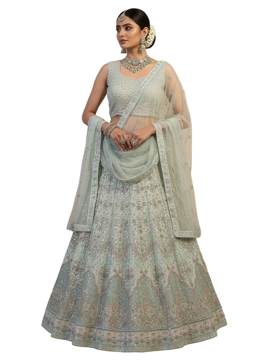 Blue Heavy Sequence Lehenga