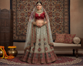 Dual Shade Velvet Bridal Lehenga