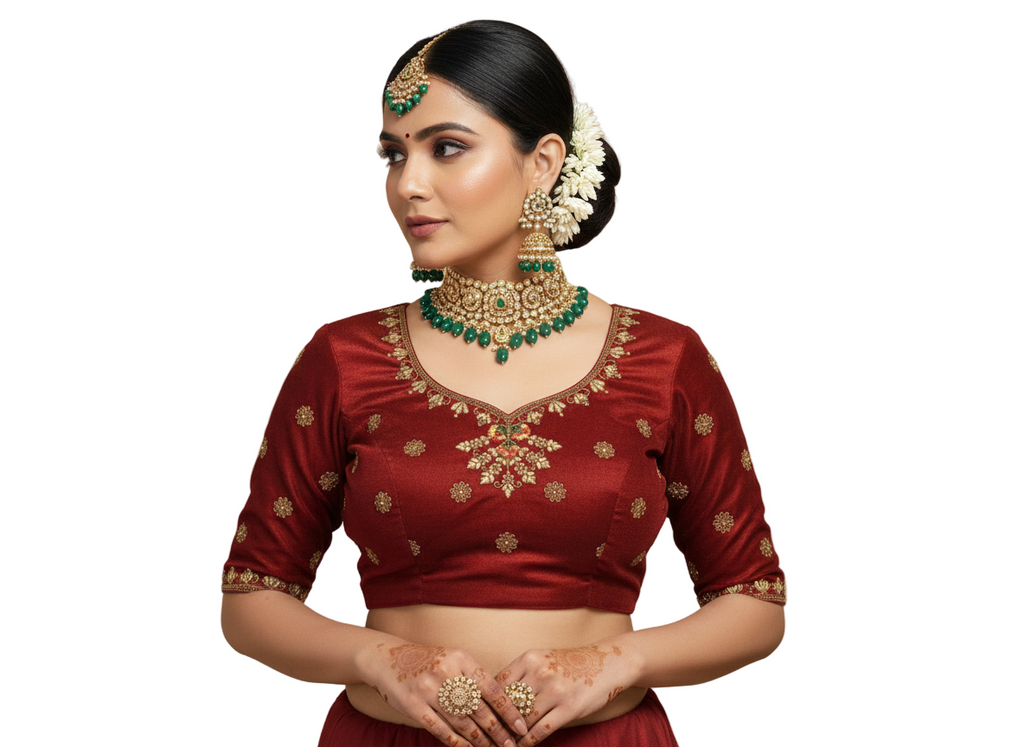 Dual Shade Velvet Bridal Lehenga
