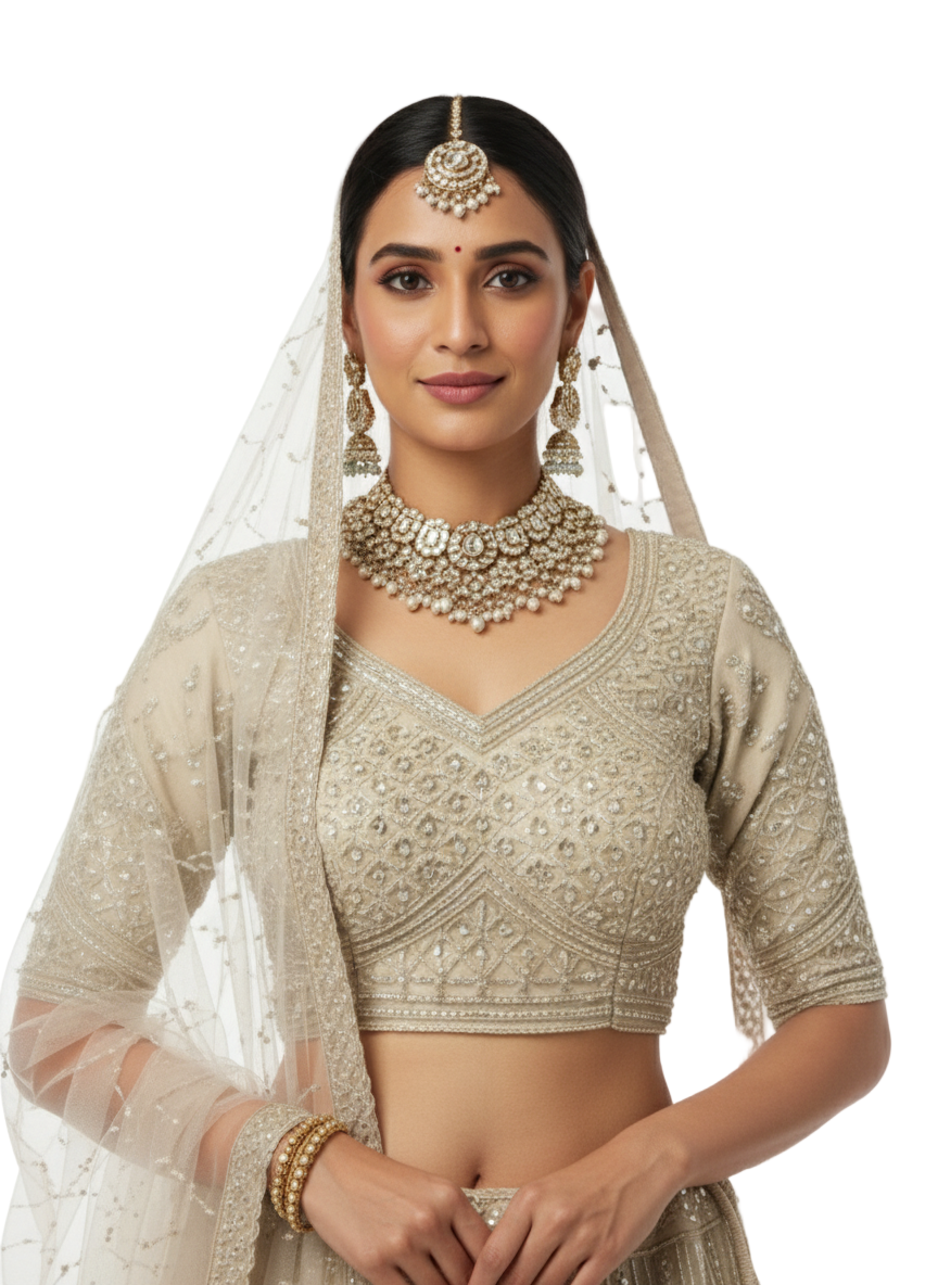 Silver Shimmer Lehenga
