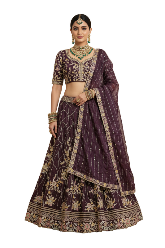 Crushed Tissue Bridal Lehenga