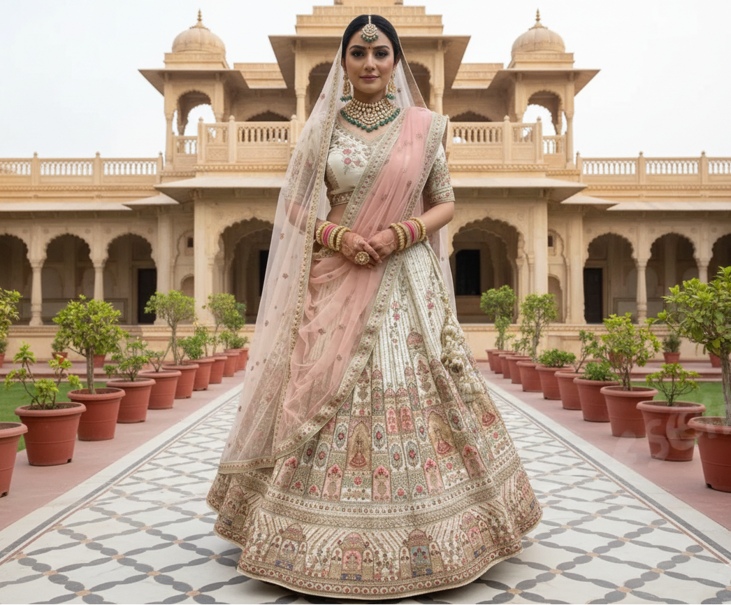Mughlai Reshm Bridal Lehenga