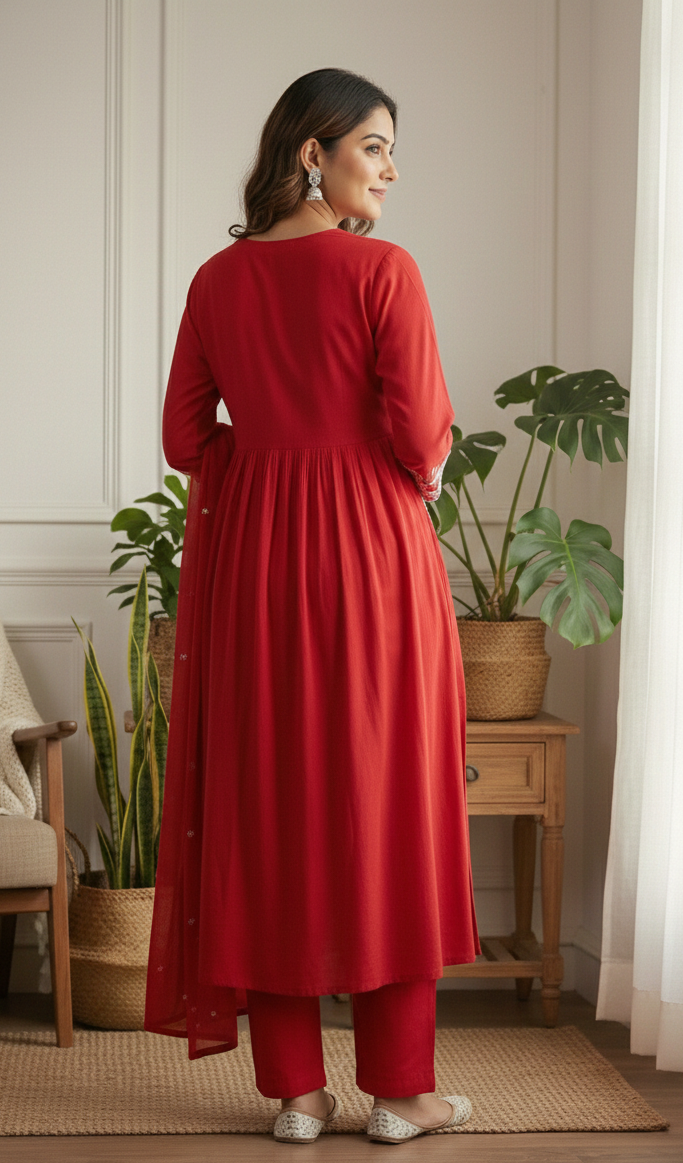 Pure Cotton Lace Kurta set