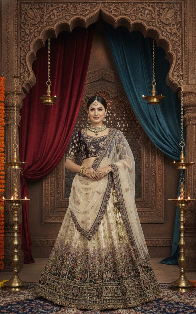 Ombre Bridal Lehenga