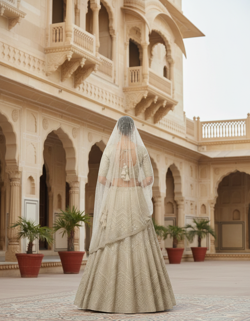 Silver Shimmer Lehenga