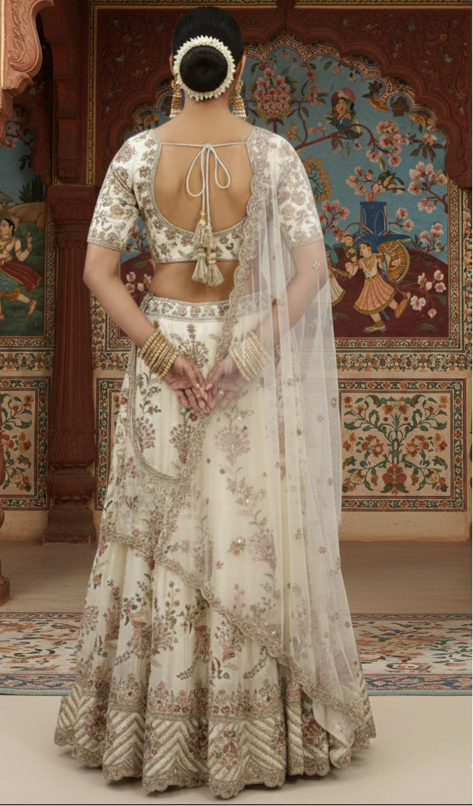 Tissue Silk Bridal Lehenga
