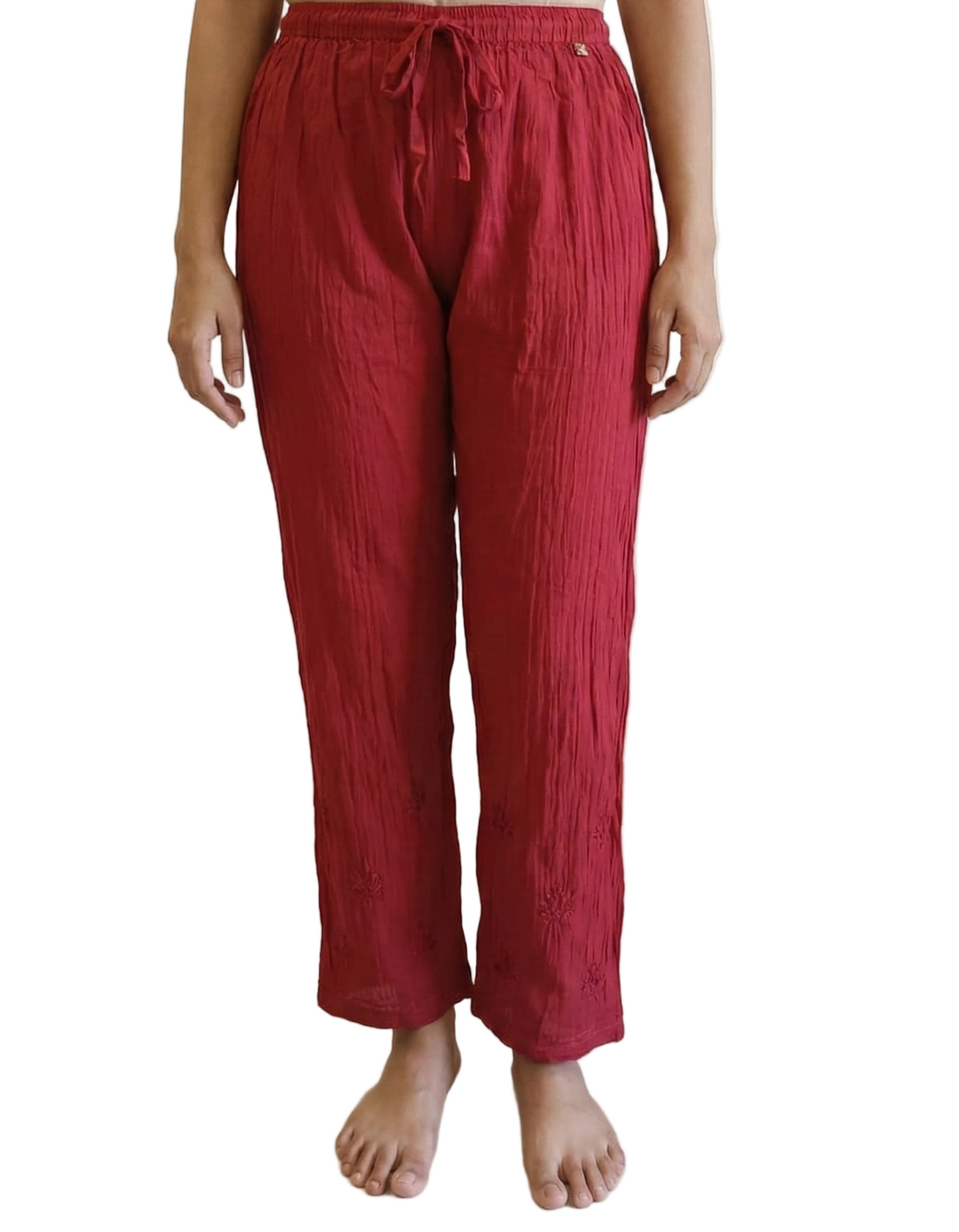 Chanderi Chikankari kurti set