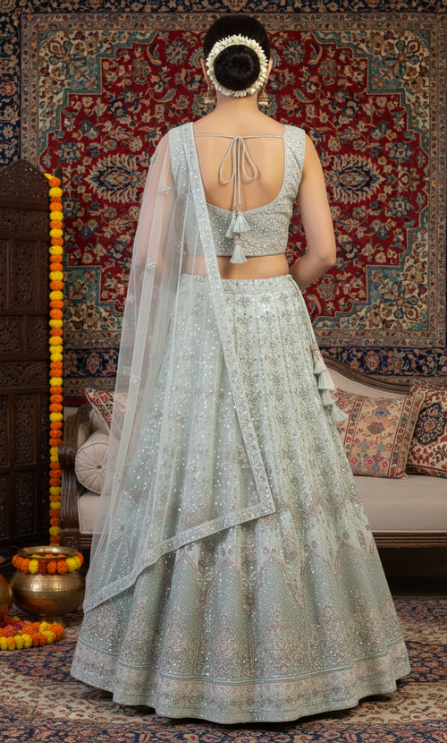Blue Heavy Sequence Lehenga