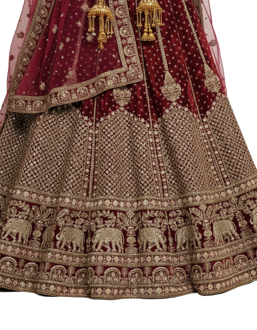 Heavy Stone Bridal Lehenga