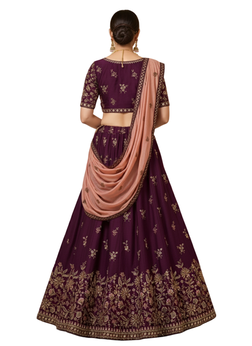 Crepe Aari Bridal Lehenga