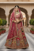 Dholi Palki Raw Silk Bridal Lehenga
