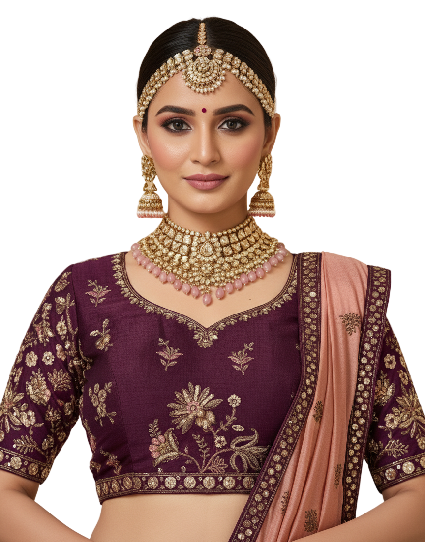 Crepe Aari Bridal Lehenga