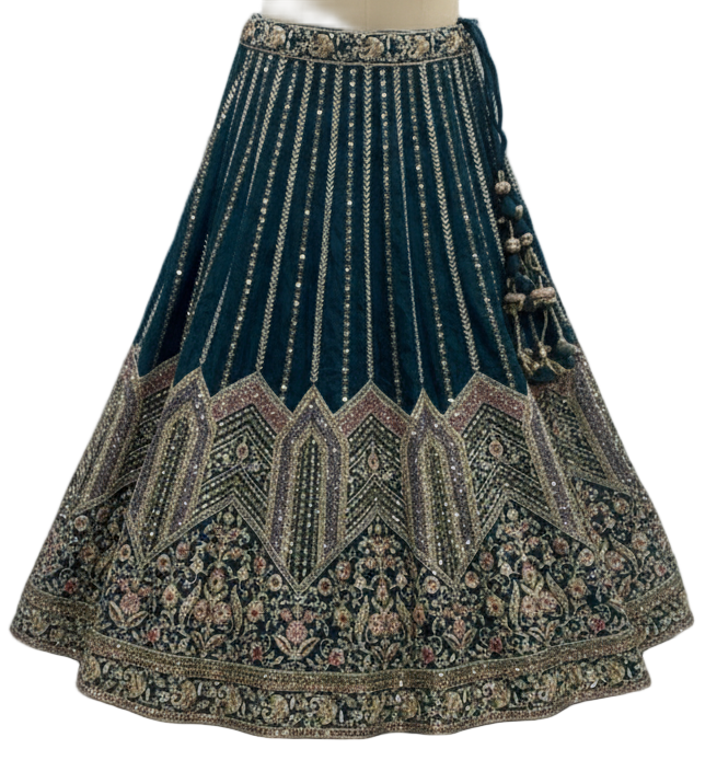 Aari Work Tissue Bridal Lehenga