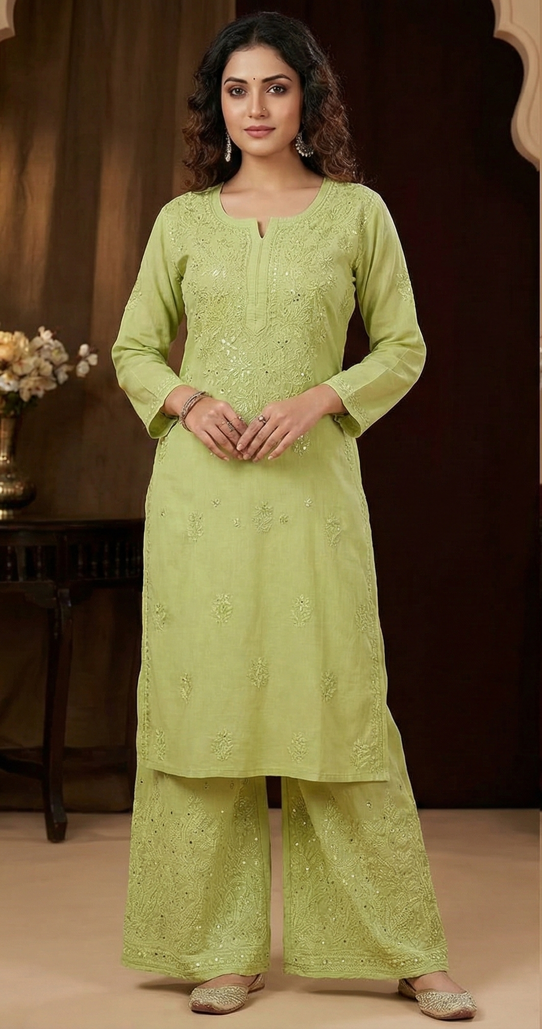 Mukesh Work Chikankari Kurta