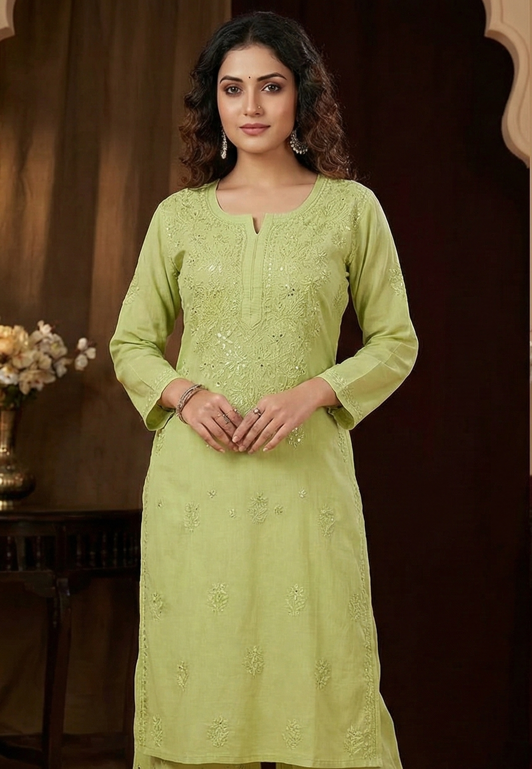 Mukesh Work Chikankari Kurta