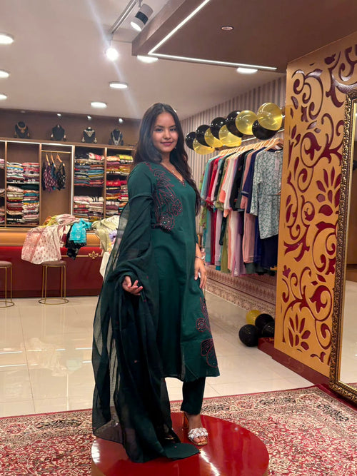 Bottle Green Kurta Set