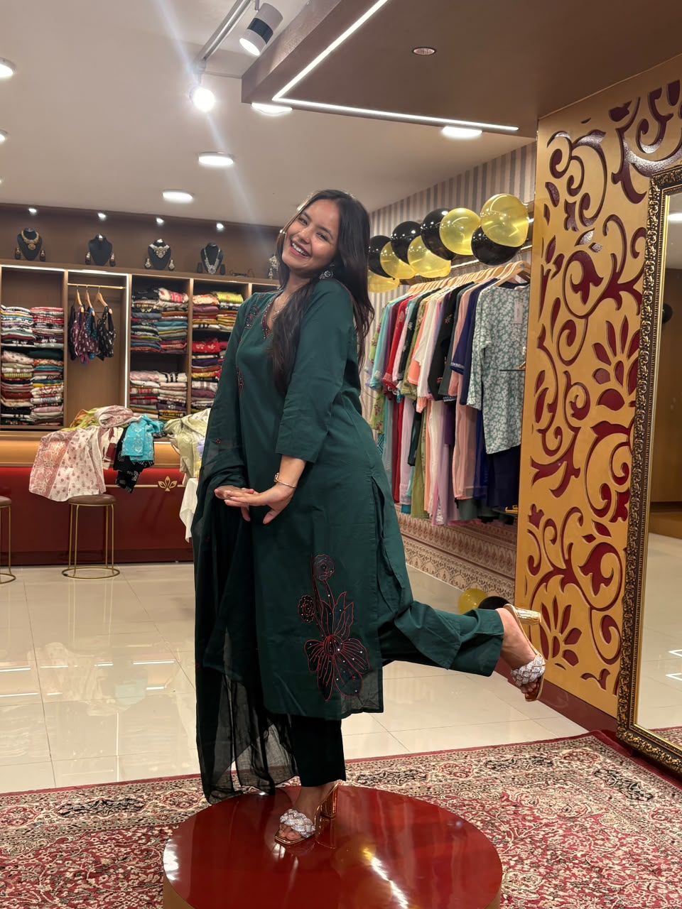 Bottle Green Kurta Set