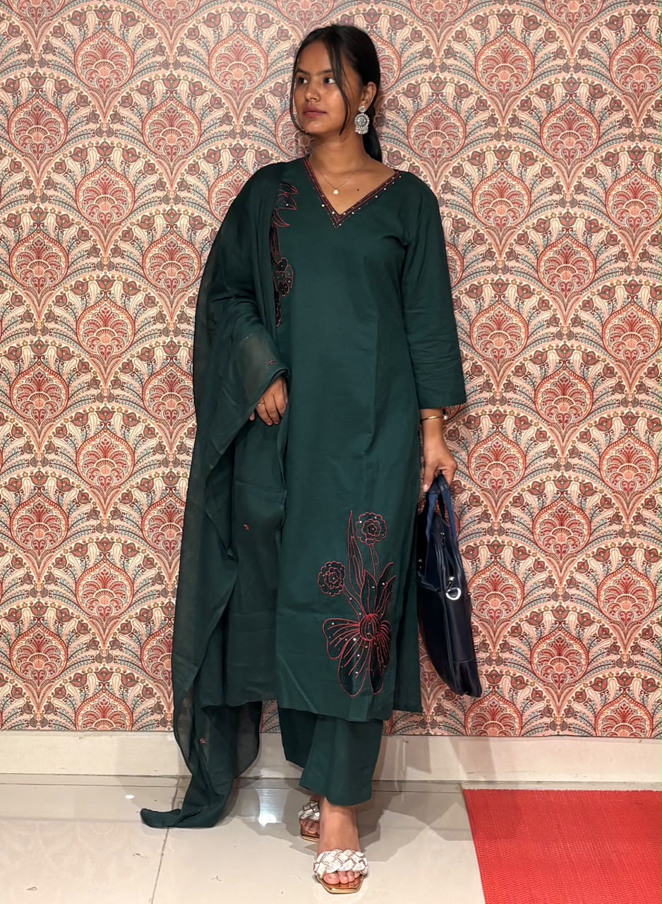 Bottle Green Kurta Set