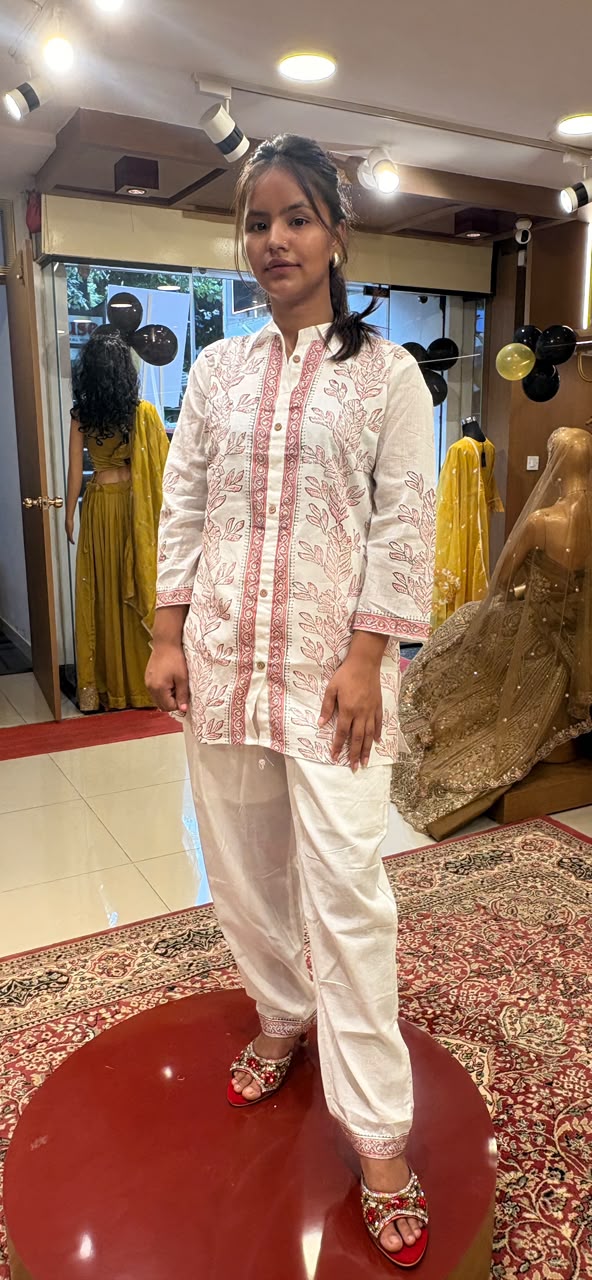 Printed White Co-ord set