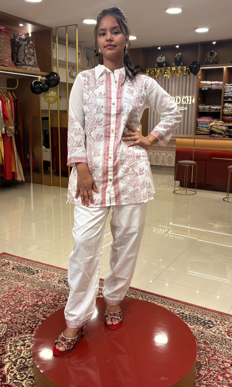 Printed White Co-ord set