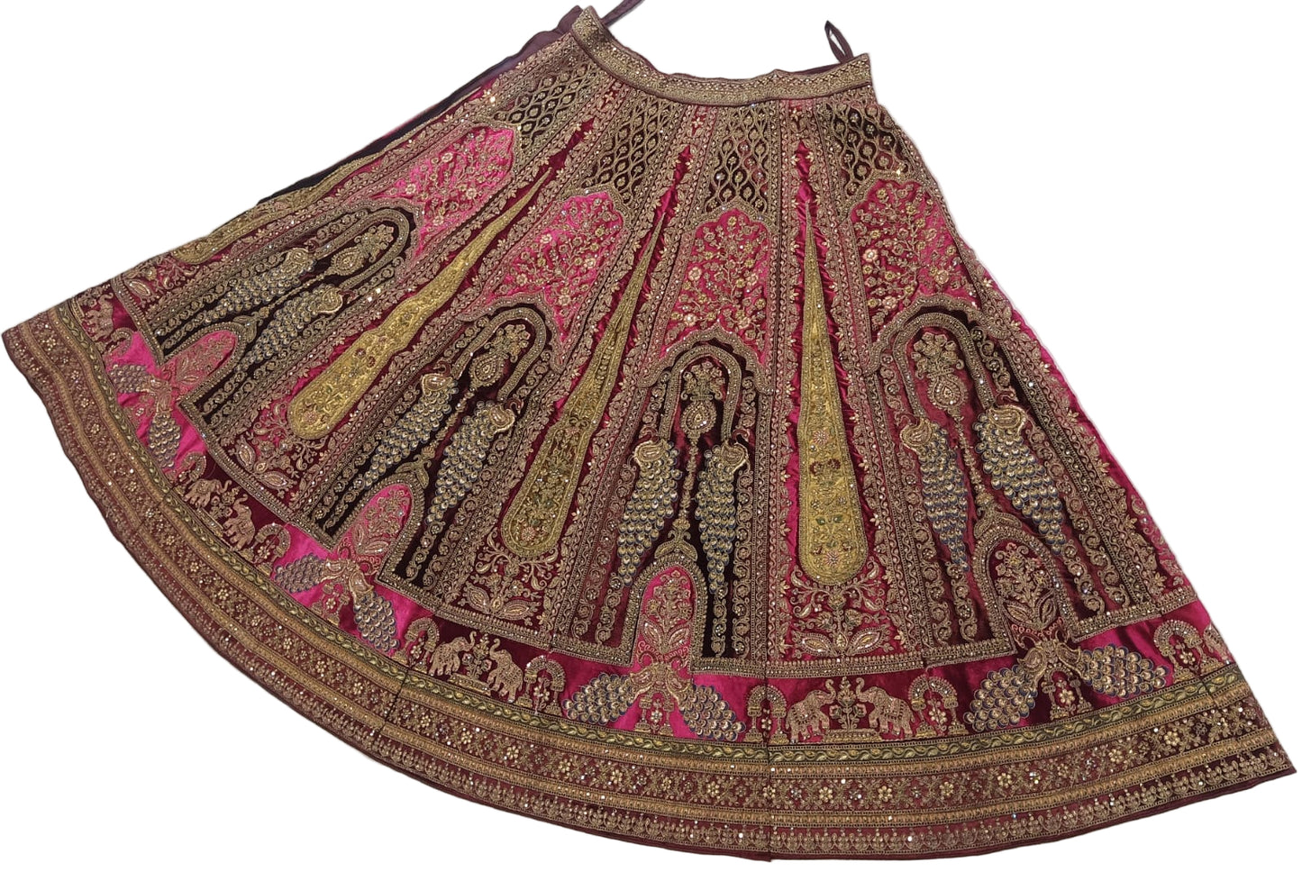 Rajwadi Maroon Bridal Lehenga