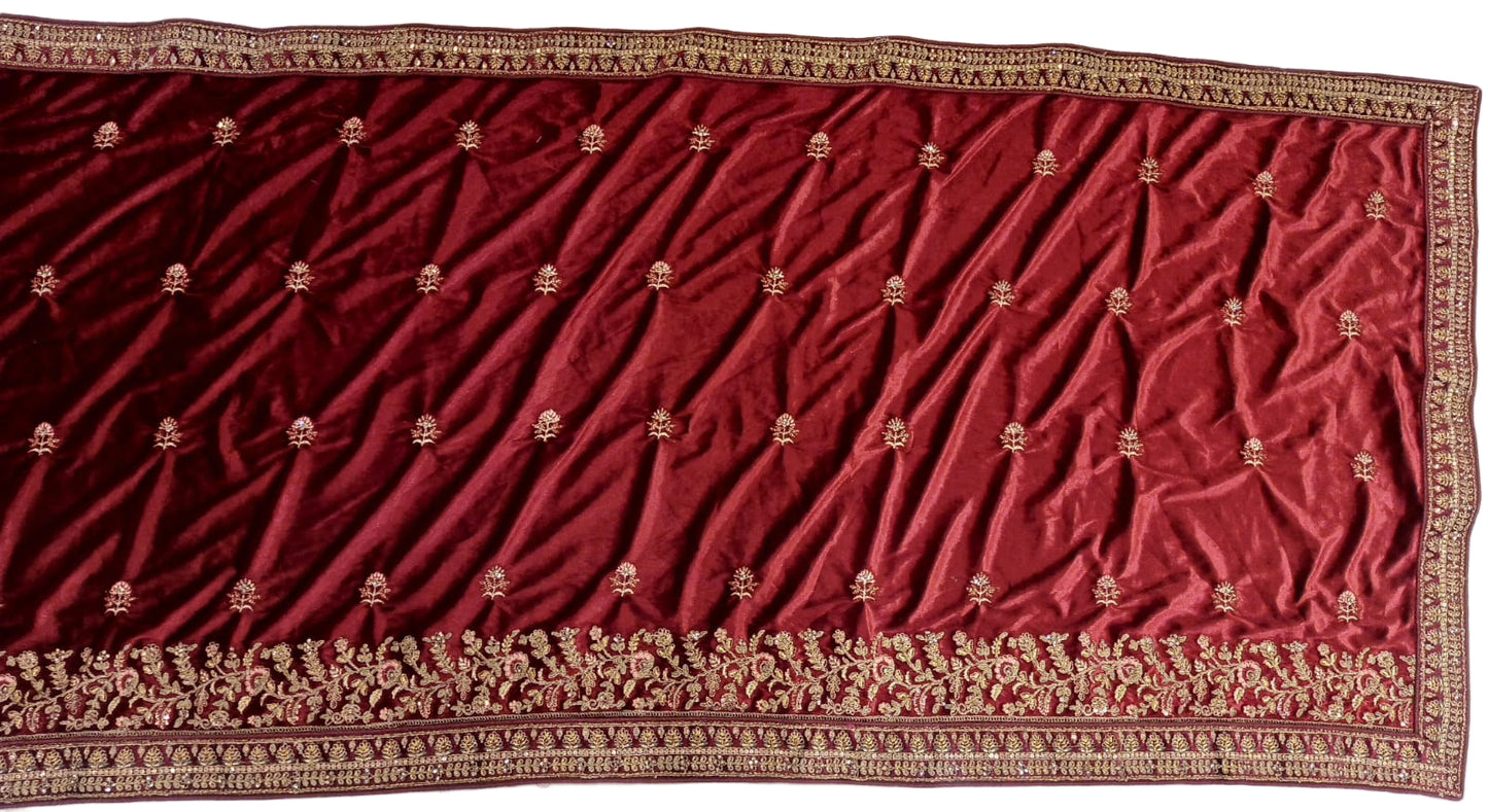 Rajwadi Maroon Bridal Lehenga