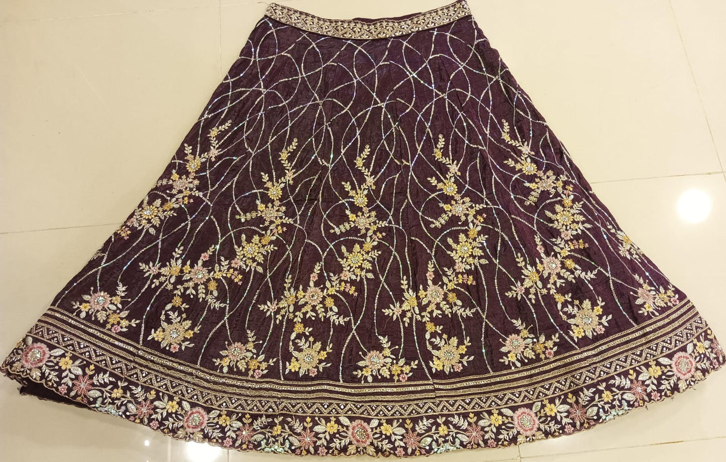 Crushed Tissue Bridal Lehenga