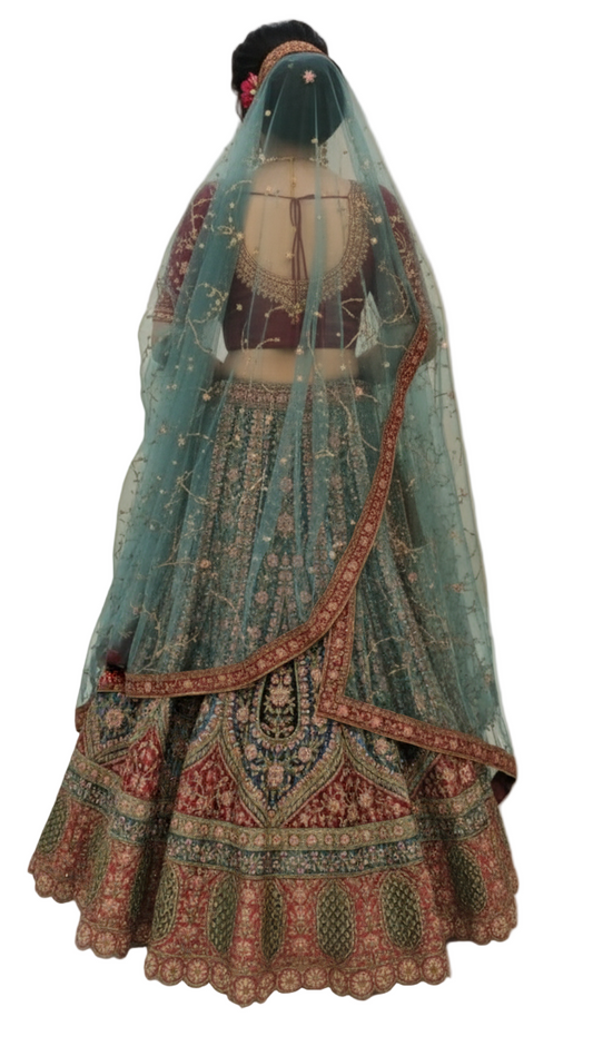 Bridal Firozi Lehenga
